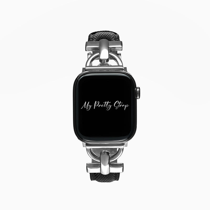 Glam Leather Strap – Silver Gem